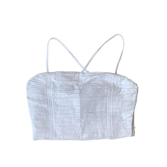 Madewell White Poplin Crop Tube Top - Picture 5 of 10